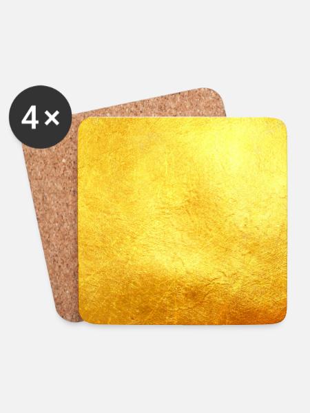 Normales Gold | Gold Textur | Goldmuster | Gold - Untersetzer (4er-Set) - Weiß