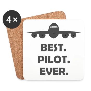 Meilleur pilote - Dessous de verre (lot de 4) - blanc - Devant