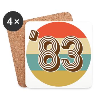 1983 Vintage Jahrgang - Untersetzer (4er-Set) - Weiß - Vorne