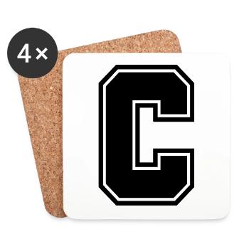 Buchstabe C - Untersetzer (4er-Set) - Weiß - Vorne