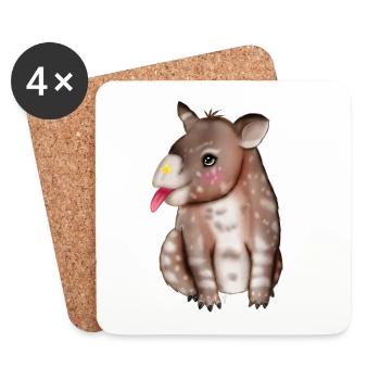 Baby Tapir - Untersetzer (4er-Set) - Weiß - Vorne