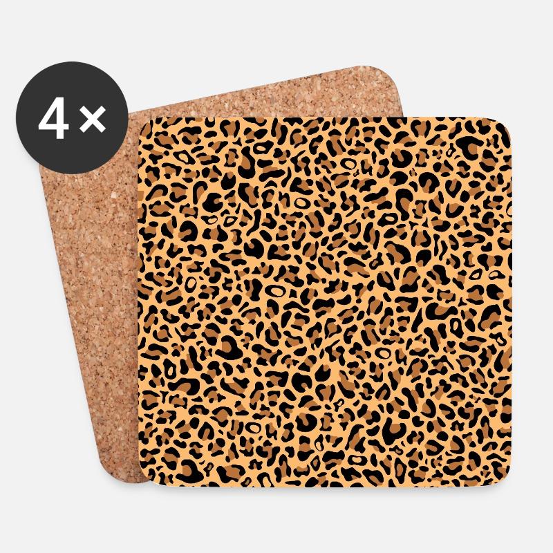 Leopard Pattern | Leopard Print | African Animal - Coasters (set of 4) - white