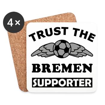 Der Bremen Unterstützer - Untersetzer (4er-Set) - Weiß - Vorne