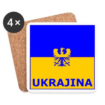 Die Ukraine - Dessous de verre (lot de 4) - blanc - Devant