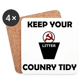Freedom and Socialism - Coasters (set of 4) - white - Front