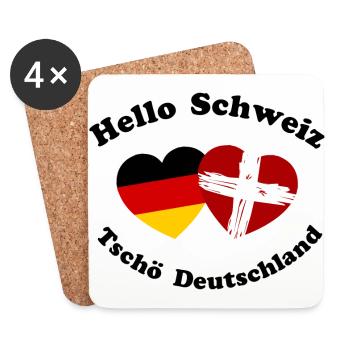 Hallo Schweiz - Untersetzer (4er-Set) - Weiß - Vorne
