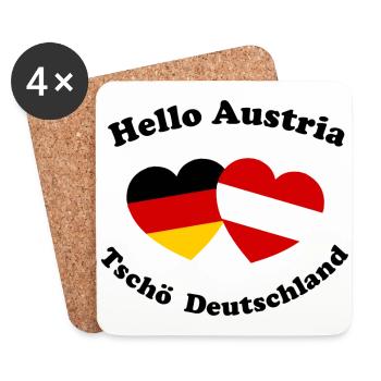 Hello Austria - Coasters (set of 4) - white - Front