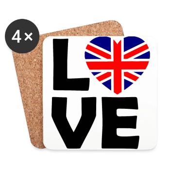 British Love - Coasters (set of 4) - white - Front