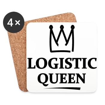 Logistik Queen - Untersetzer (4er-Set) - Weiß - Vorne