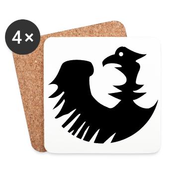 Der deutsche Adler - Untersetzer (4er-Set) - Weiß - Vorne