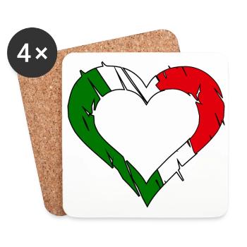 A heart for Italians - Coasters (set of 4) - white - Front