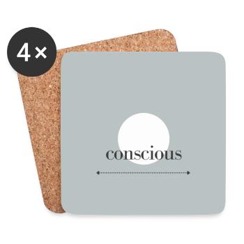 conscious grey - minimal und bewusst - Untersetzer (4er-Set) - Weiß - Vorne