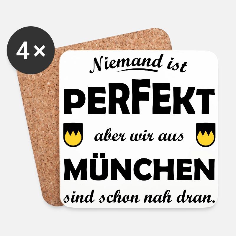 Perfekt aus München - Untersetzer (4er-Set) - Weiß