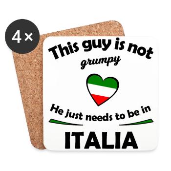 Grumpy in Italia - Coasters (set of 4) - white - Front