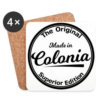 Born in Cologne - Coasters (set of 4) - white - Front