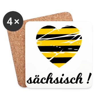 sächsisch - Untersetzer (4er-Set) - Weiß - Vorne