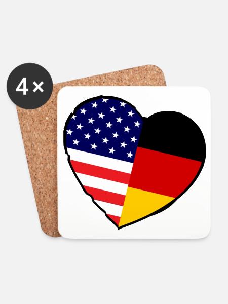 Amerikaliebe - Untersetzer (4er-Set) - Weiß