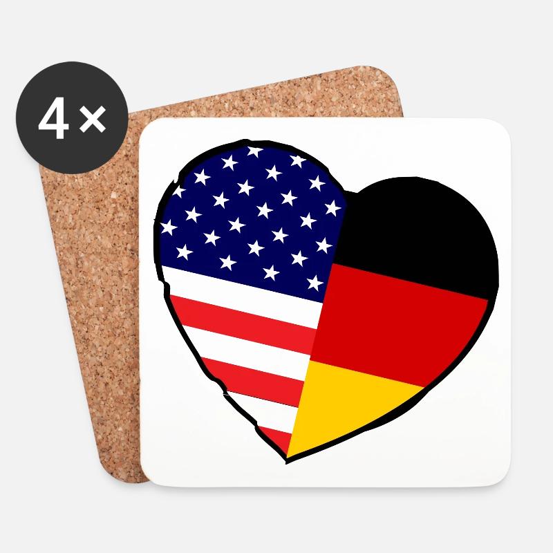 Amerikaliebe - Untersetzer (4er-Set) - Weiß