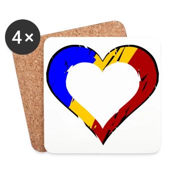 Ein Herz für Rumänien - Untersetzer (4er-Set) - Weiß - Vorne
