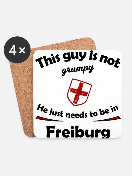 Ich muss nach Freiburg - Untersetzer (4er-Set) - Weiß