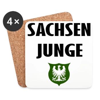 Der Sachsenjunge - Untersetzer (4er-Set) - Weiß - Vorne