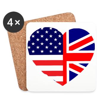 Britisch Amerikanische Liebe - Untersetzer (4er-Set) - Weiß - Vorne