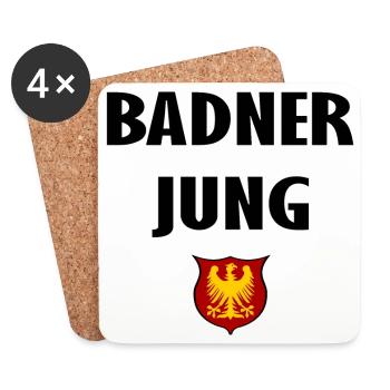 Badner Junge - Untersetzer (4er-Set) - Weiß - Vorne