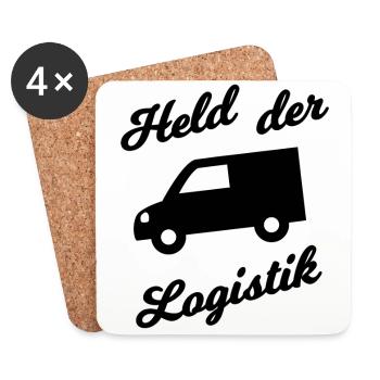 Die Helden der Logistik - Untersetzer (4er-Set) - Weiß - Vorne