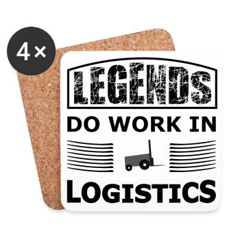 Legende der Logistik - Untersetzer (4er-Set) - Weiß - Vorne