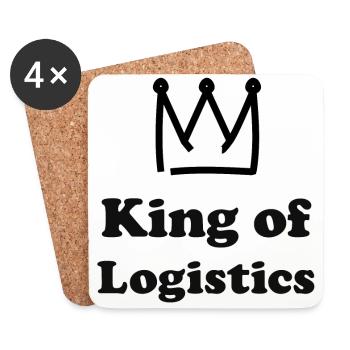 Der König der Logistik - Untersetzer (4er-Set) - Weiß - Vorne