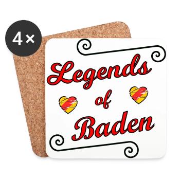 Die Badnerland Legenden - Untersetzer (4er-Set) - Weiß - Vorne