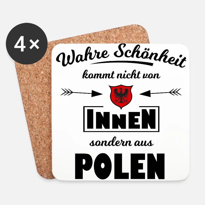 Schönheit aus Polen - Untersetzer (4er-Set) - Weiß