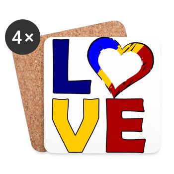 Rumänien Liebe - Untersetzer (4er-Set) - Weiß - Vorne