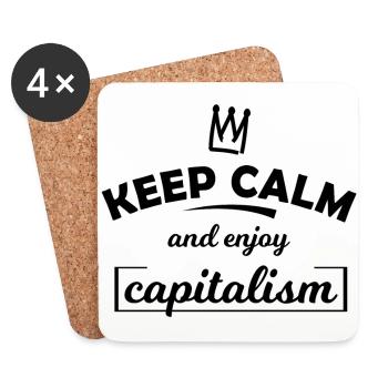 La couronne du capitalisme - Dessous de verre (lot de 4) - blanc - Devant