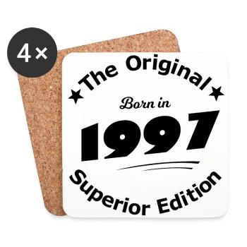 Born in 1997 - Coasters (set of 4) - white - Front
