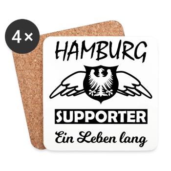 Die Hamburger Fans - Untersetzer (4er-Set) - Weiß - Vorne