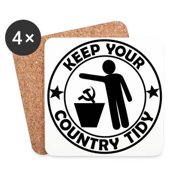 Keep the environment clean - Coasters (set of 4) - white - Front