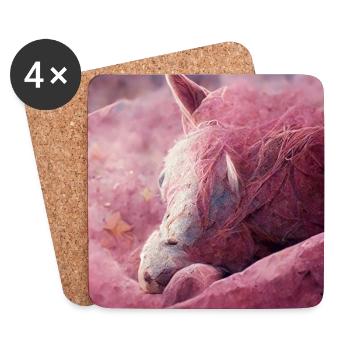 Baby Pferd liegt auf dem Boden Rosa II - Untersetzer (4er-Set) - Weiß - Vorne