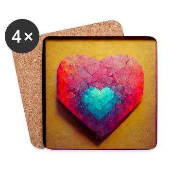 Heart Abstract Photorealistic - Coasters (set of 4) - white - Front