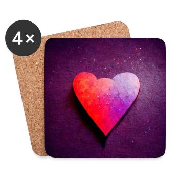Heart Abstract Photorealistic VIII - Coasters (set of 4) - white - Front