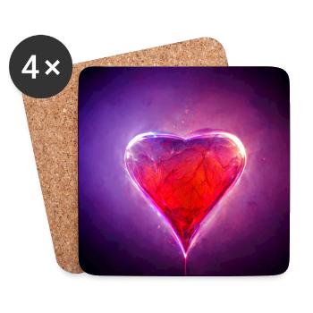 Heart Abstract Photorealistic VI - Coasters (set of 4) - white - Front