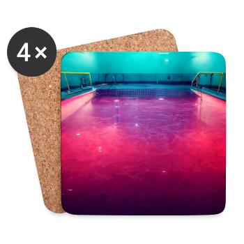 Roter Pool Fotorealistisch - Untersetzer (4er-Set) - Weiß - Vorne