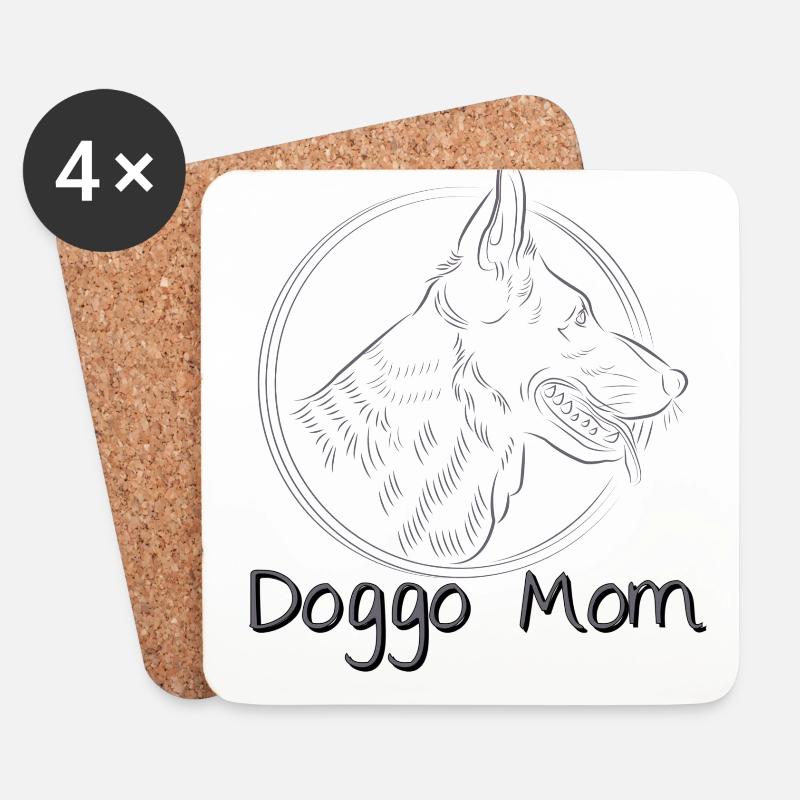 Doggo Mom - Untersetzer (4er-Set) - Weiß