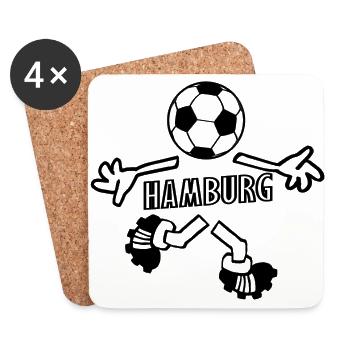 Ville de Hambourg - Dessous de verre (lot de 4) - blanc - Devant