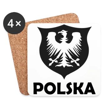 The Polska Fans - Coasters (set of 4) - white - Front