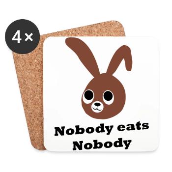 Rabbits are not food - Coasters (set of 4) - white - Front