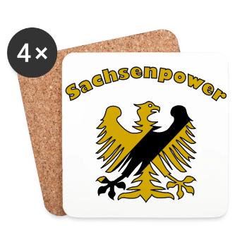 Die Power aus Sachsen - Untersetzer (4er-Set) - Weiß - Vorne