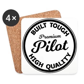 The Premium Pilot - Coasters (set of 4) - white - Front