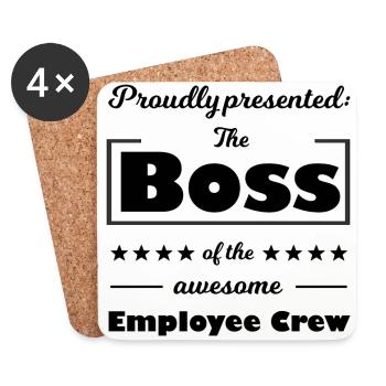 The best boss - Coasters (set of 4) - white - Front