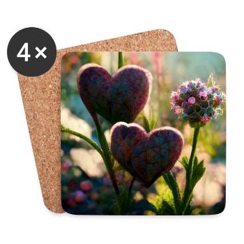 Herz Love Abstract Collection 4 - Untersetzer (4er-Set) - Weiß - Vorne
